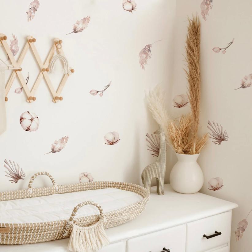 מדבקות - דגם עלי כותנה