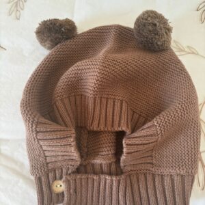 כובע סרוג - חום שוקולד